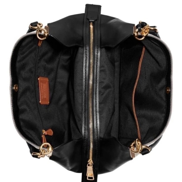 Coach Badge Jacquard Dalton 31 Black Gold Shoulder Bag